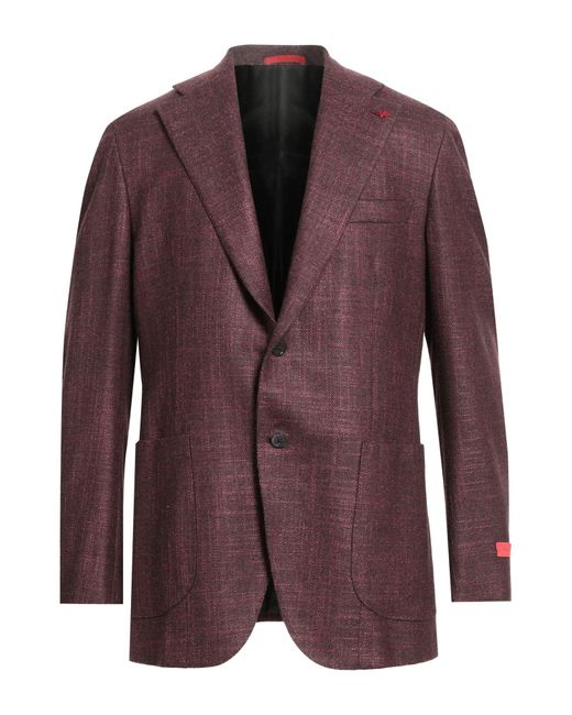 Isaia Purple Blazer Wool, Silk, Cashmere, Elastane for men