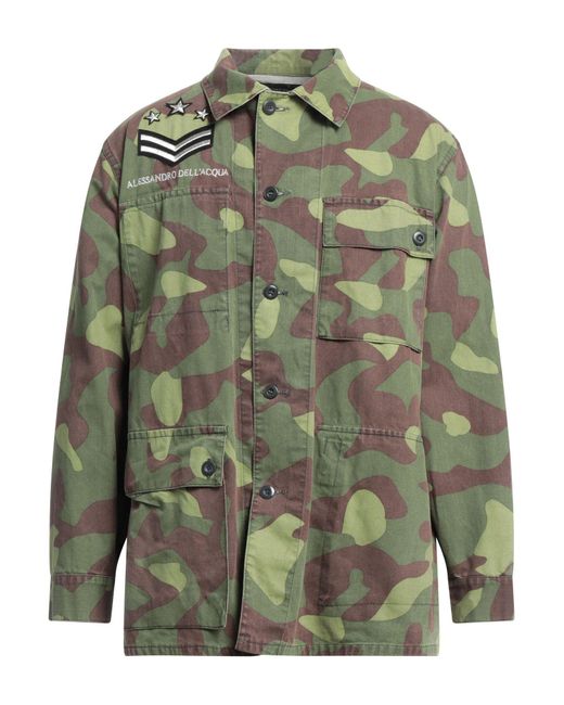 Alessandro Dell'acqua Green Military Jacket Cotton for men