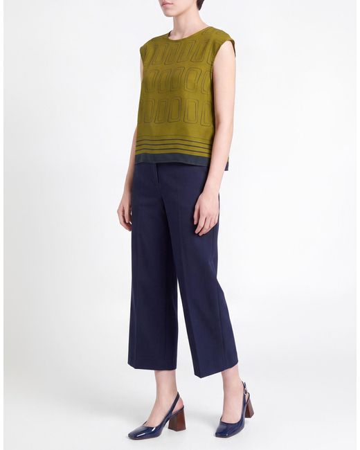 Glanshirt Green Military Top Viscose