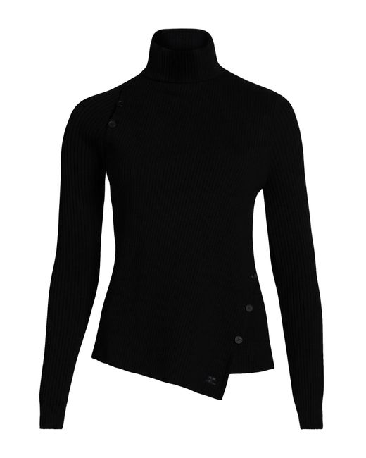 Courreges Black Turtleneck Viscose, Polyester