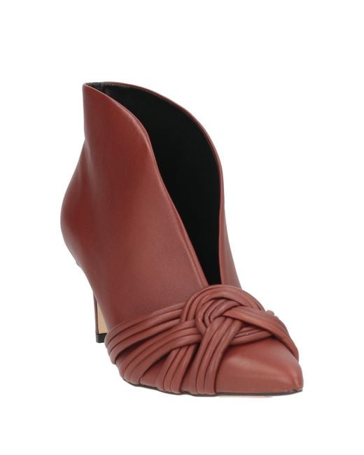 Miss Unique Brown Rust Ankle Boots Leather