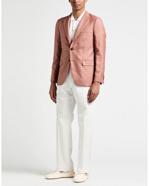 Boglioli Pink Rust Blazer Wool, Silk, Linen for men