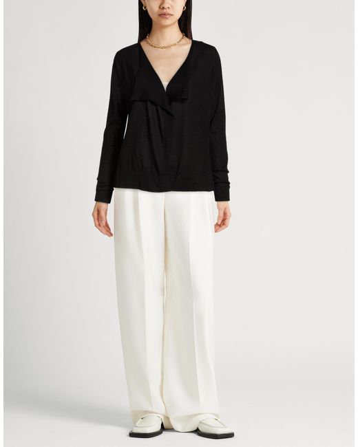 Roberto Collina Black Cardigan Cashmere, Silk, Polyester