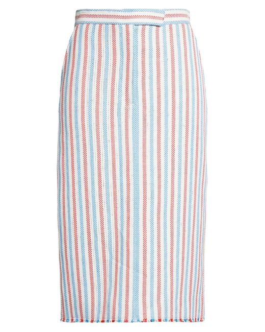 Thom Browne White Midi Skirt Viscose, Linen