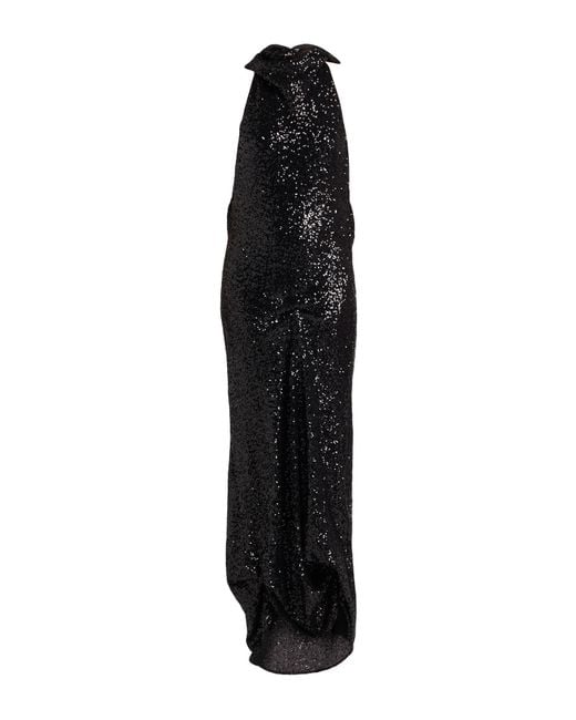 Pinko Black Maxi Dress Nylon, Elastane