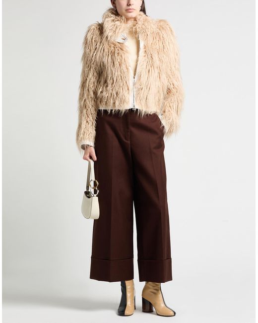 Dries Van Noten Natural Shearling- & Kunstfell