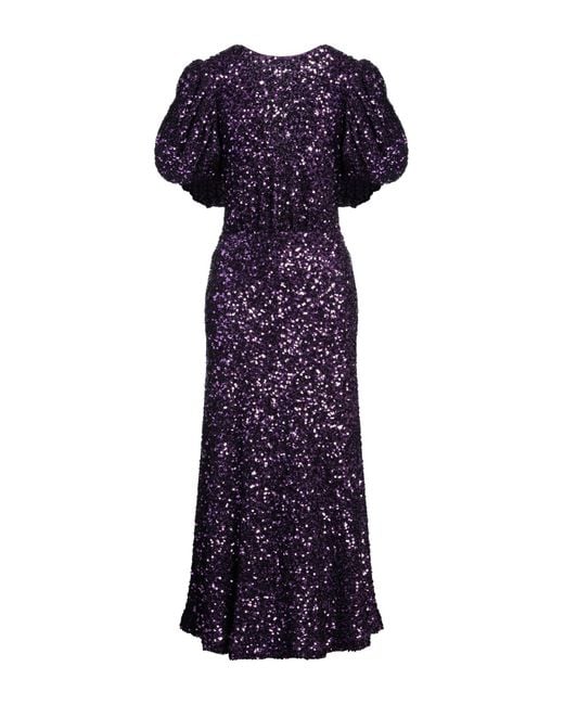 ROTATE BIRGER CHRISTENSEN Purple Midi-Kleid