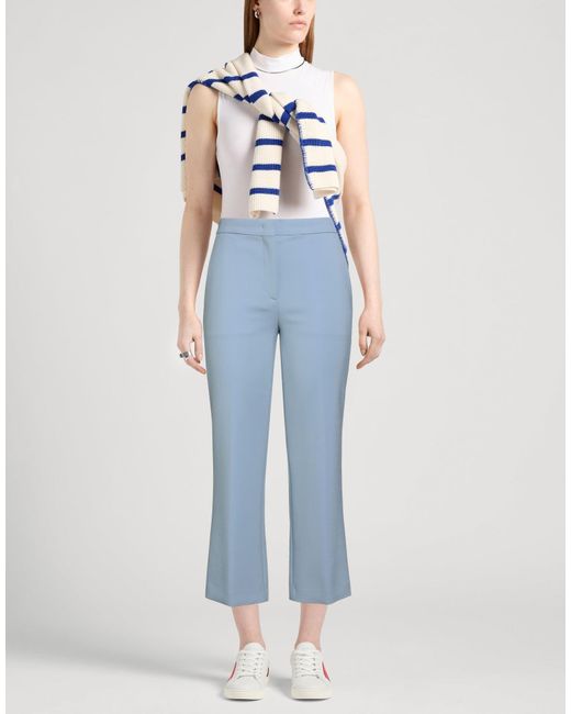 Rochas Blue Pants Virgin Wool, Elastane, Polyamide