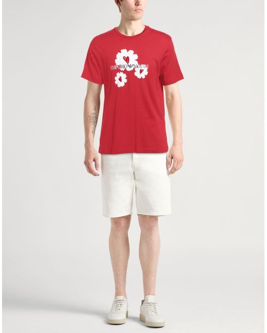 Emporio Armani Red T-Shirts for men