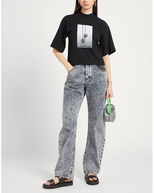 Palm Angels Black Brand-print Cropped Cotton-jersey T-shirt