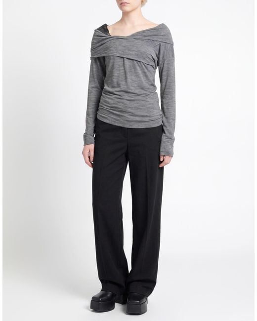 Pinko Gray Top Polyester, Virgin Wool
