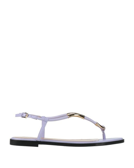 Sergio Rossi White Thong Sandals