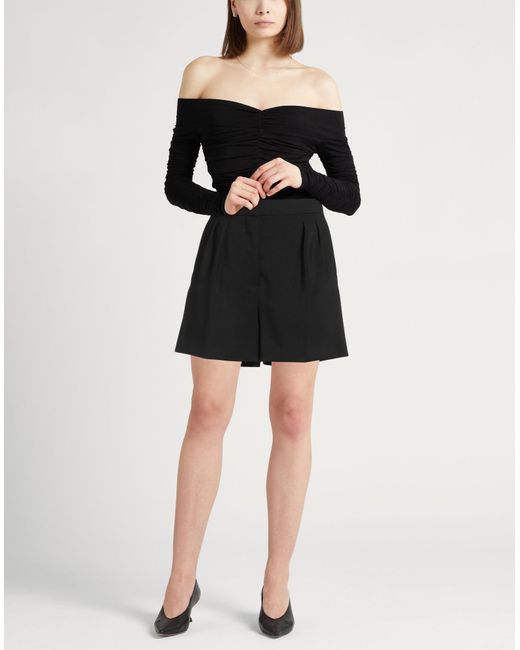 Max Mara Black Shorts & Bermuda Shorts Virgin Wool, Elastane