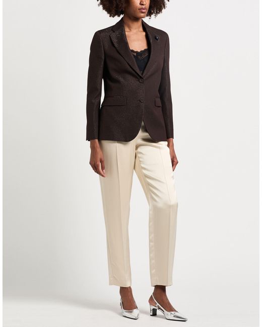 Lardini Brown Dark Blazer Wool, Polyester, Elastane