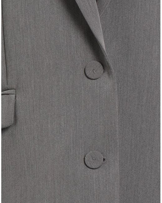Patrizia Pepe Gray Blazer Polyester, Viscose, Elastane