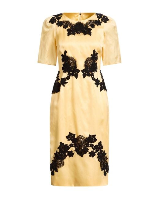 Dolce & Gabbana Metallic Midi Dress Silk, Cotton, Polyamide