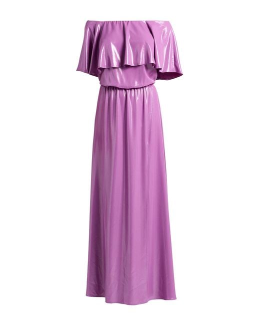 Hanita Purple H Couture Mauve Maxi Dress Polyester, Elastane