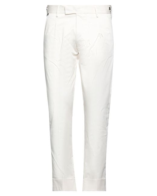 Messagerie White Pants Cotton, Elastane for men
