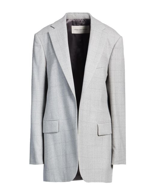 Dries Van Noten Gray Blazer Wool
