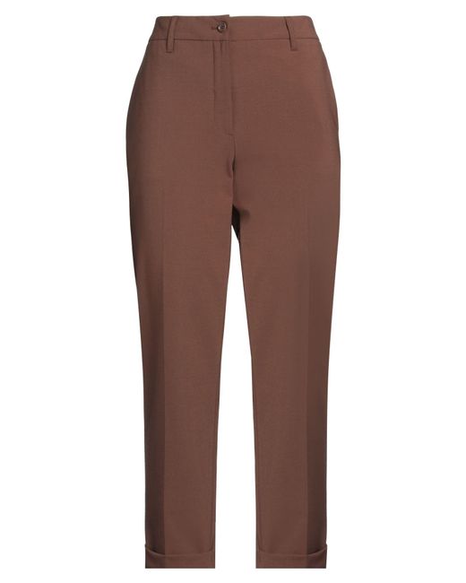 Aspesi Brown Pants Polyester, Virgin Wool, Elastane
