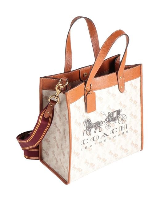 COACH Natural Handbag Leather