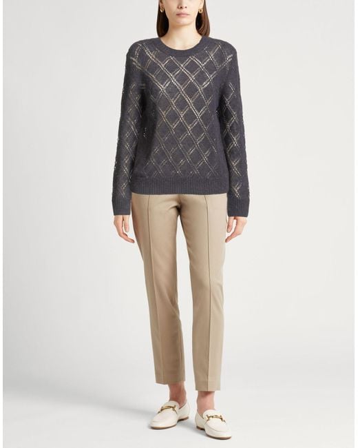 Peserico Gray Charcoal Sweater Alpaca Wool, Polyamide, Merino Wool