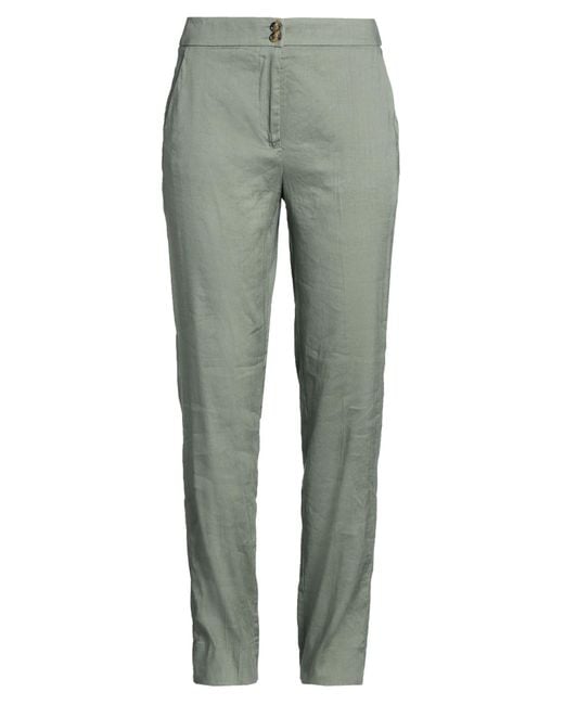 ALESSIA SANTI Green Pants Linen, Viscose, Elastane