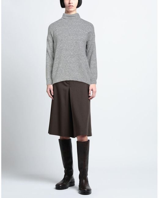 Anneclaire Gray Turtleneck Wool, Silk
