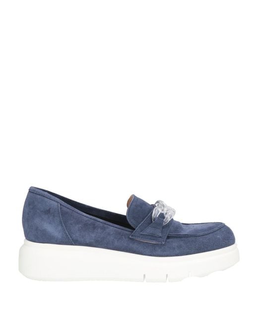 Cinzia Soft Blue Loafers Leather