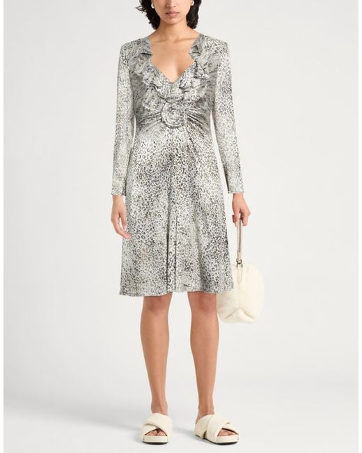 Armani Collezioni Gray Midi Dress Viscose, Silk