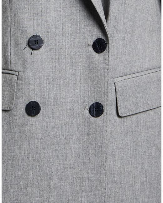 Caractere Gray Blazer Polyester, Wool, Viscose, Elastane