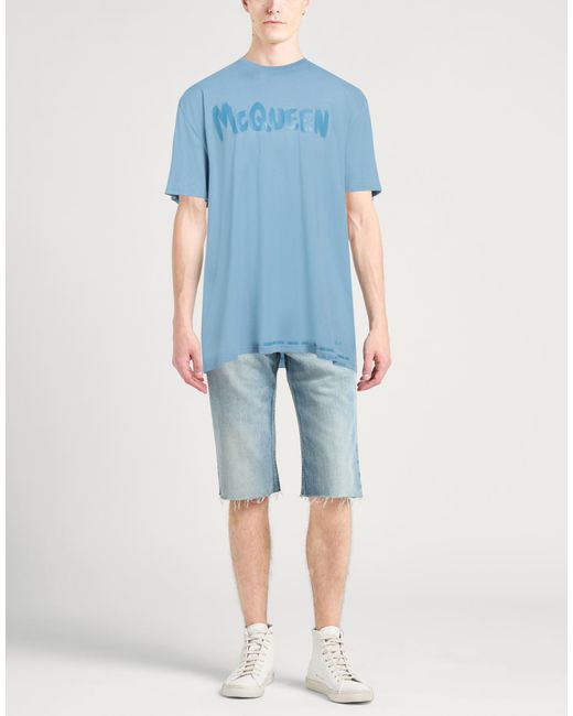 McQueen Blue Light T-Shirt Cotton for men