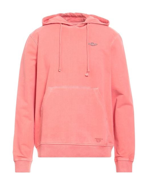 Aeronautica Militare Pink Coral Sweatshirt Cotton, Elastane for men