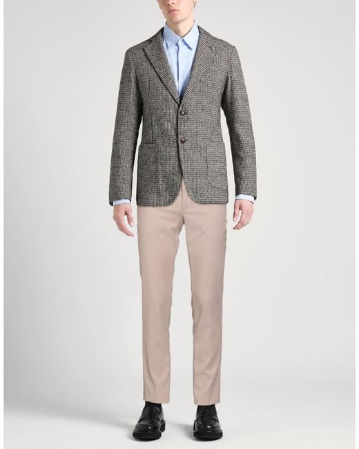 Barbati Gray Taupe Pants Polyester, Viscose, Elastane for men
