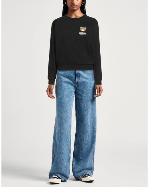 Moschino Black Underwear Sweatshirt Cotton, Elastane