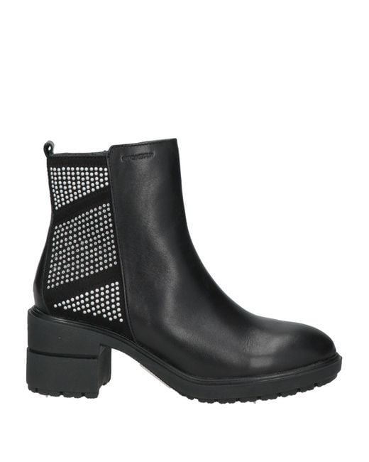 Stonefly Black Second Skin Ankle Boots Leather, Textile Fibers
