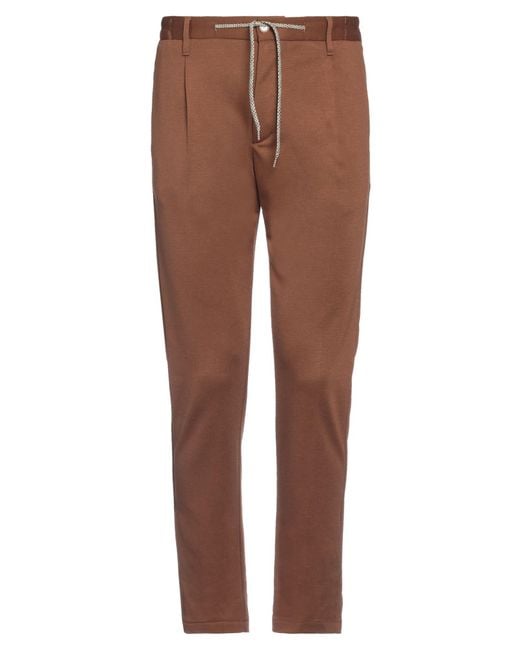 Daniele Alessandrini Brown Pants Polyester, Viscose, Elastane for men