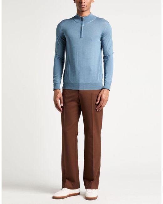 Moorer Blue Turtleneck Virgin Wool for men