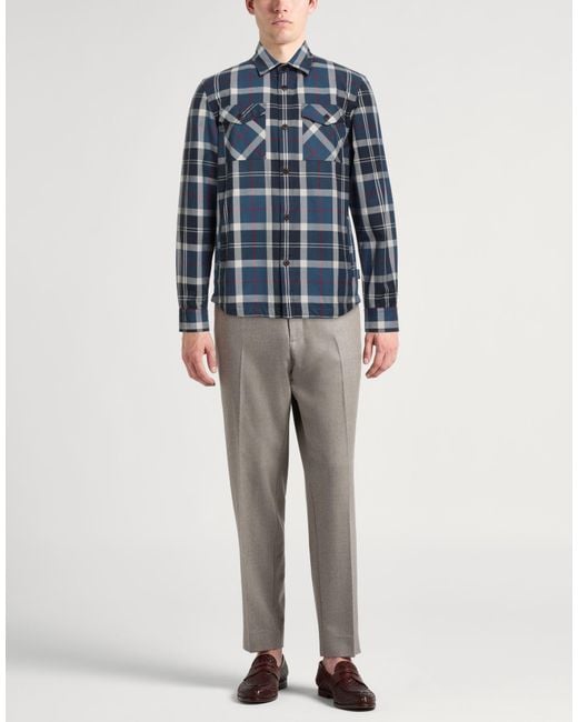 Barbour Blue Shirt Cotton for men