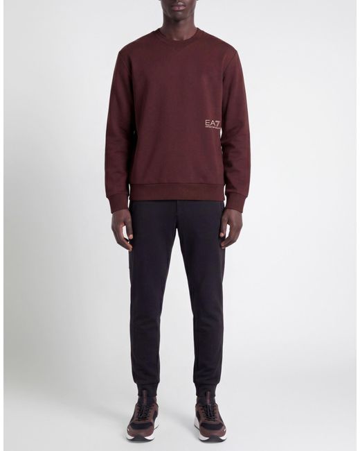 EA7 Brown Sweatshirt Cotton, Elastane for men