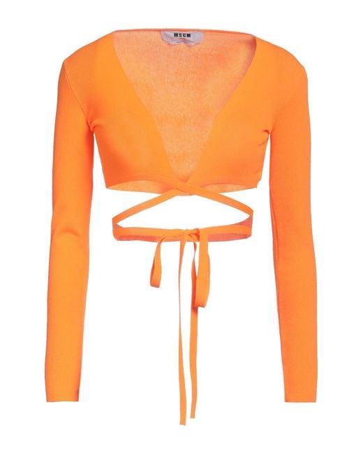 MSGM Orange Wrap Cardigans