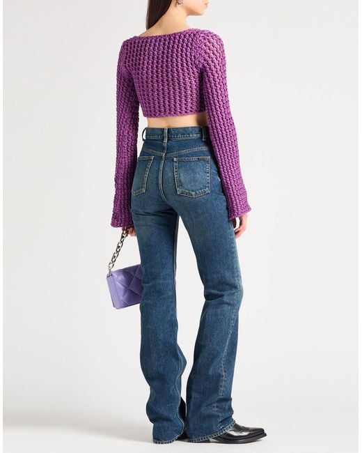 Moschino Purple Couture Wrap Cardigans Cotton, Viscose, Polyamide