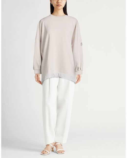 Herno White Sweatshirt Polyester, Elastane