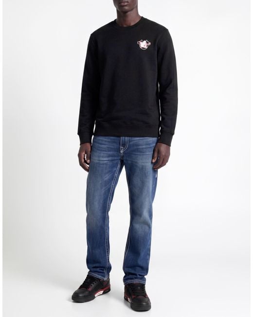 True Religion Black Sweatshirt Cotton, Elastane for men