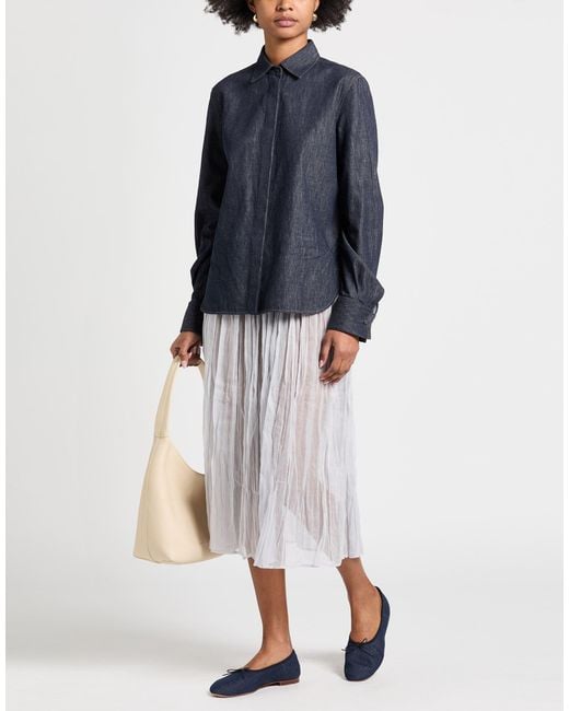 Brunello Cucinelli Blue Denim Shirt Cotton