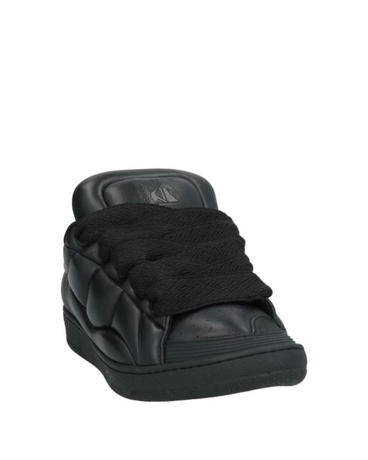 Lanvin Black Sneakers Lambskin, Polyester for men