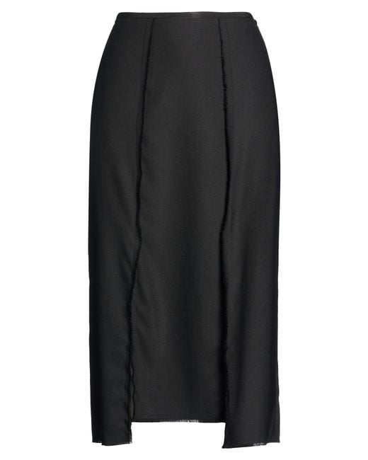Crida Milano Black Midi Skirt Wool, Lycra