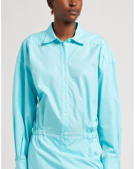 Laneus Blue Mini Dress Cotton