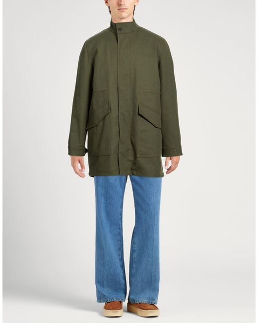 Maison Kitsuné Green Overcoat & Trench Coat Polyester for men