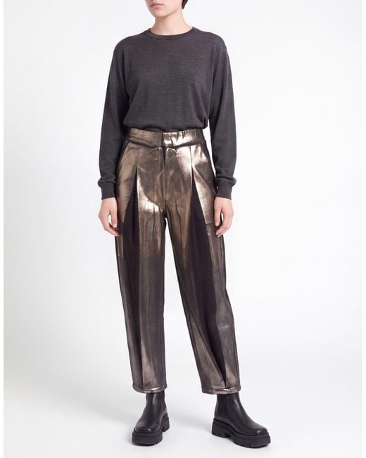 FRONT STREET 8 Gray Platinum Pants Cotton, Polyester